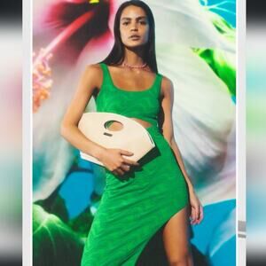 The Wolf Gang Wailele Emerald Green Knit Bodycon Dress L US 8  $239